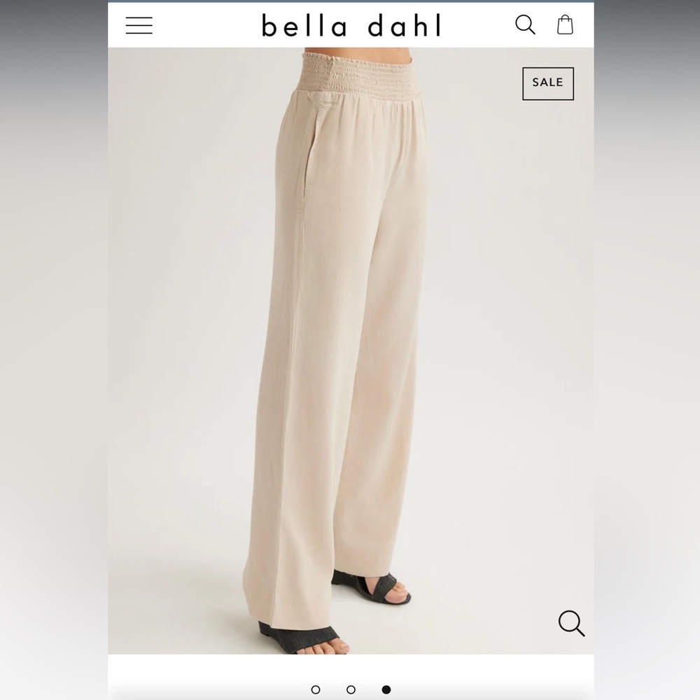 Bella Dahl Cream Wide Leg Pants - Linen Sand